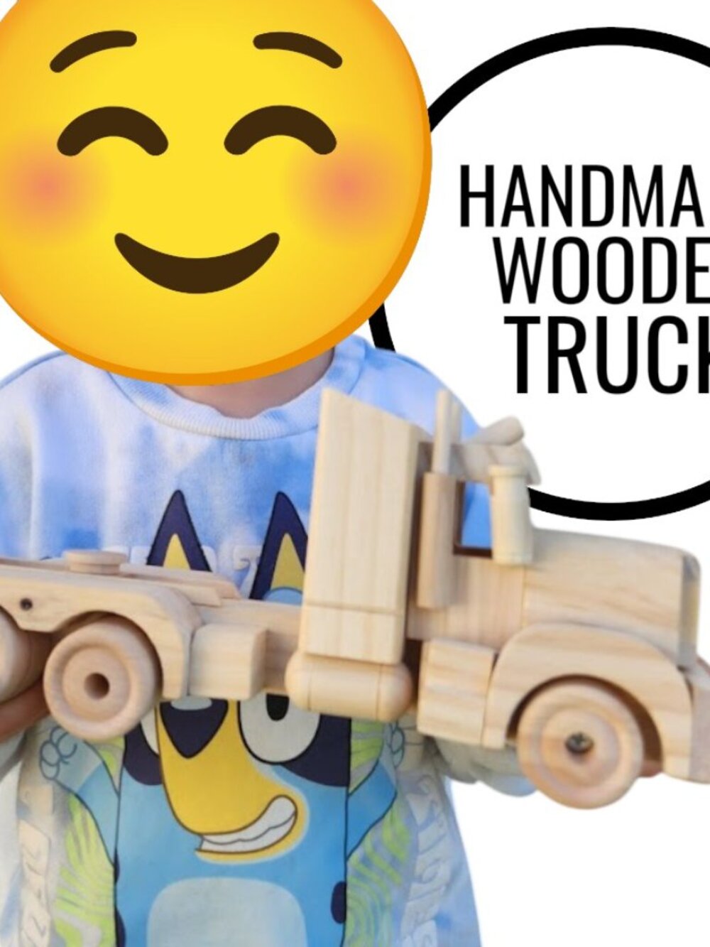 NEW HANDMADE Wooden Semi-Truck Truck Toy Paint-it-Yourself Craft Hand built Wood
